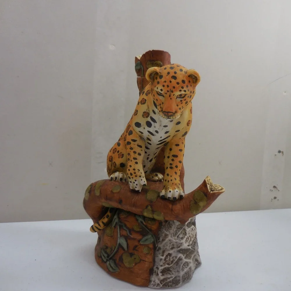Ski Country Wildlife Series Jaguar Bourbon Whiskey Decanter 1982 Limited Edition